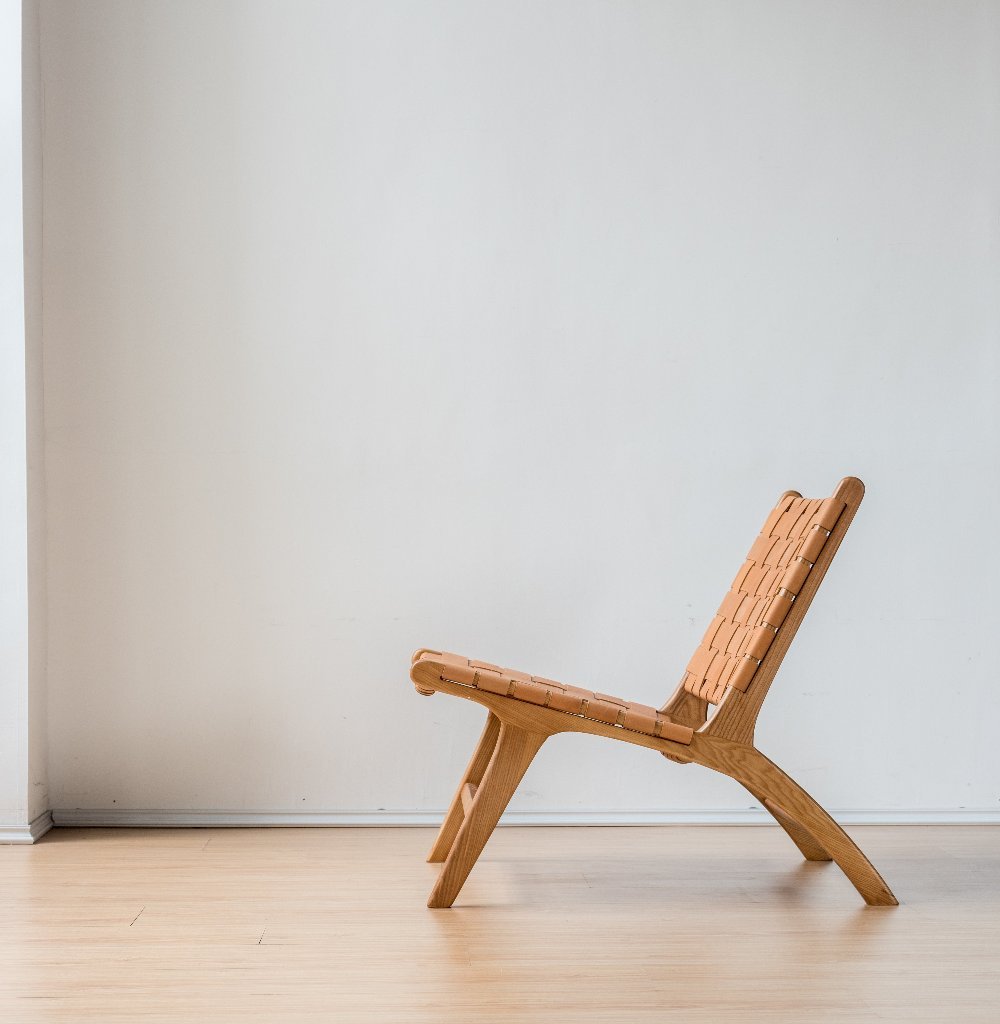 Block Leather Lounge Chair / ブロックレザーラウンジチェア - YOLO