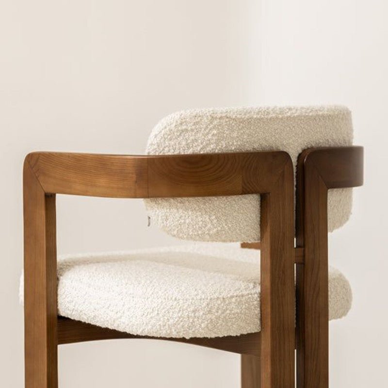 Curve Walnut Fabric Dining Chair / カーブウォルナットファブリックダイニングチェア - YOLO