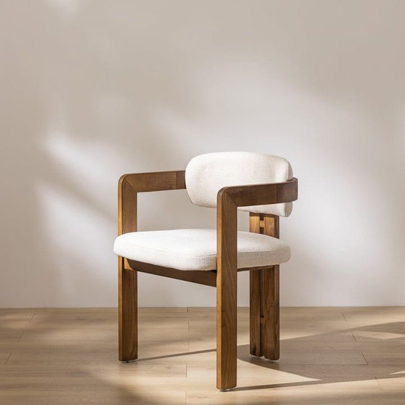 Curve Walnut Fabric Dining Chair / カーブウォルナットファブリックダイニングチェア - YOLO