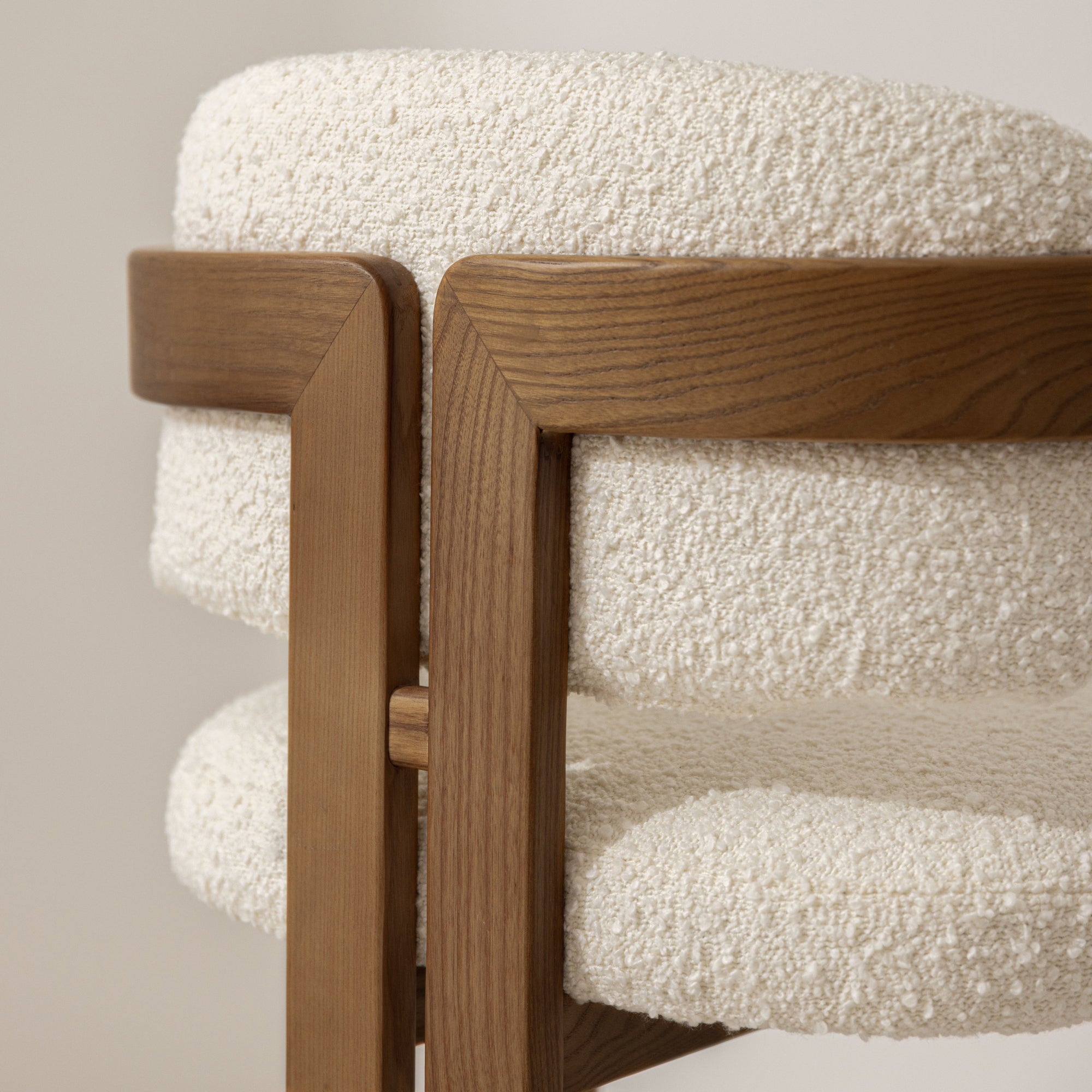 Curve Walnut Fabric Dining Chair / カーブウォルナットファブリックダイニングチェア